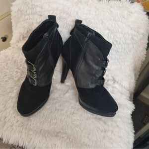 Marks & Spencer Black Heeled Boots with Buckle Detail